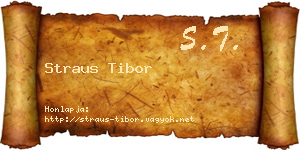 Straus Tibor névjegykártya